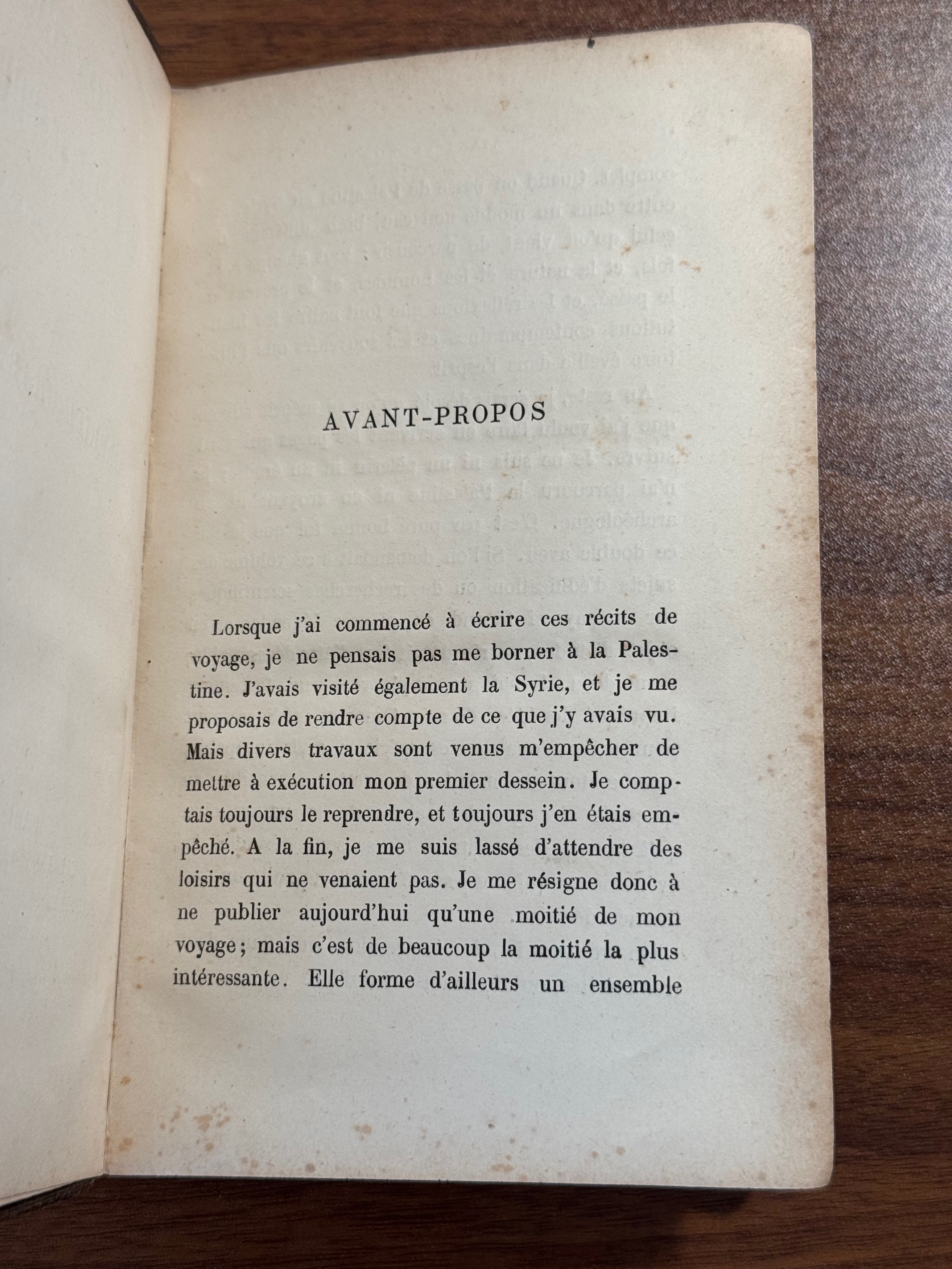 Page I of Voyage en Palestine