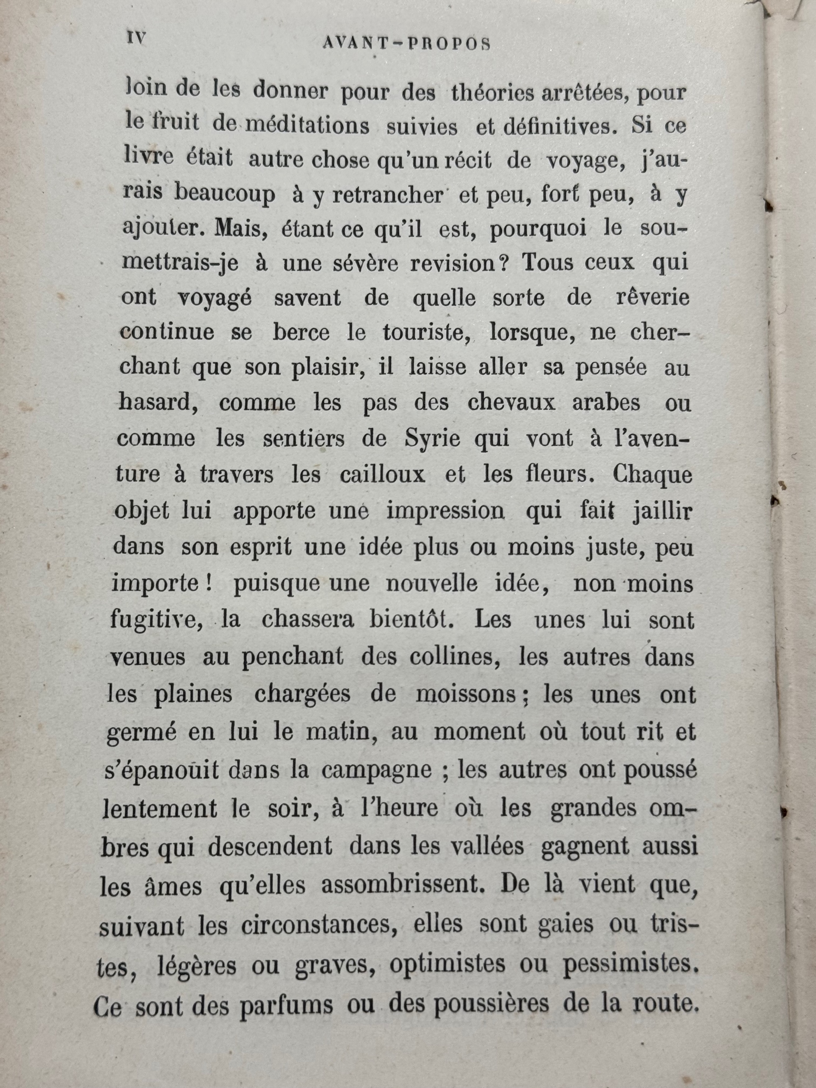 Page IV of Voyage en Palestine