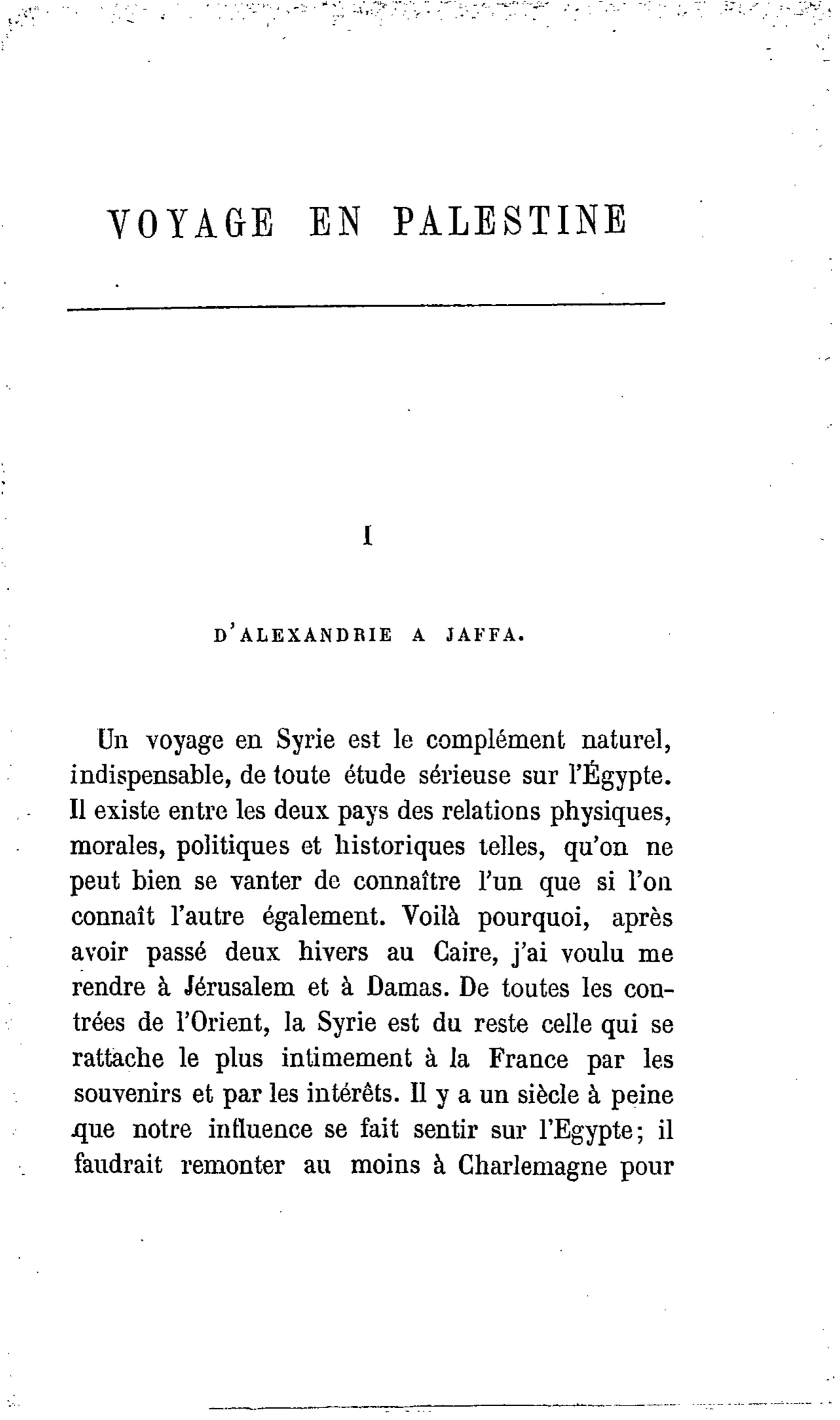 Page 1 of Voyage en Palestine